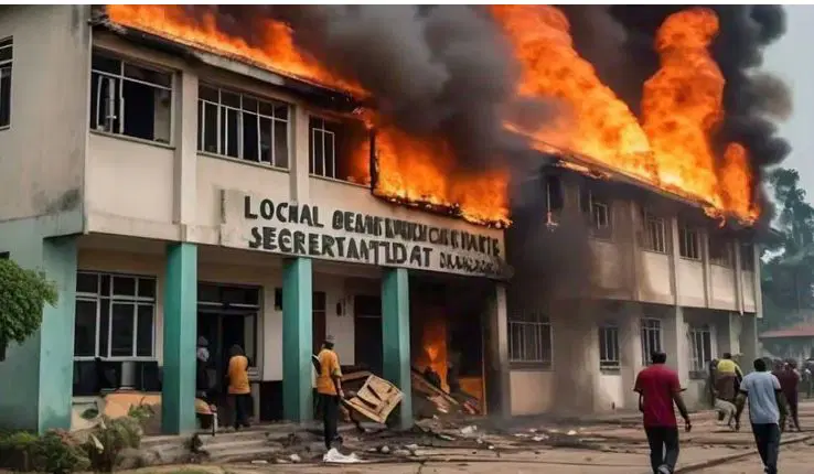 Rivers on fire as Thugs go on rampage, raid, set LG Secretariats ablaze