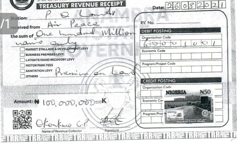Anambra MRO Facility - Onyema did not lie about paying ₦100 million for Umueri Community Land - Air Peace