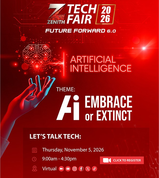 Zenith Bank Tech Fair 6.0 to examine AI's Transformative Potential